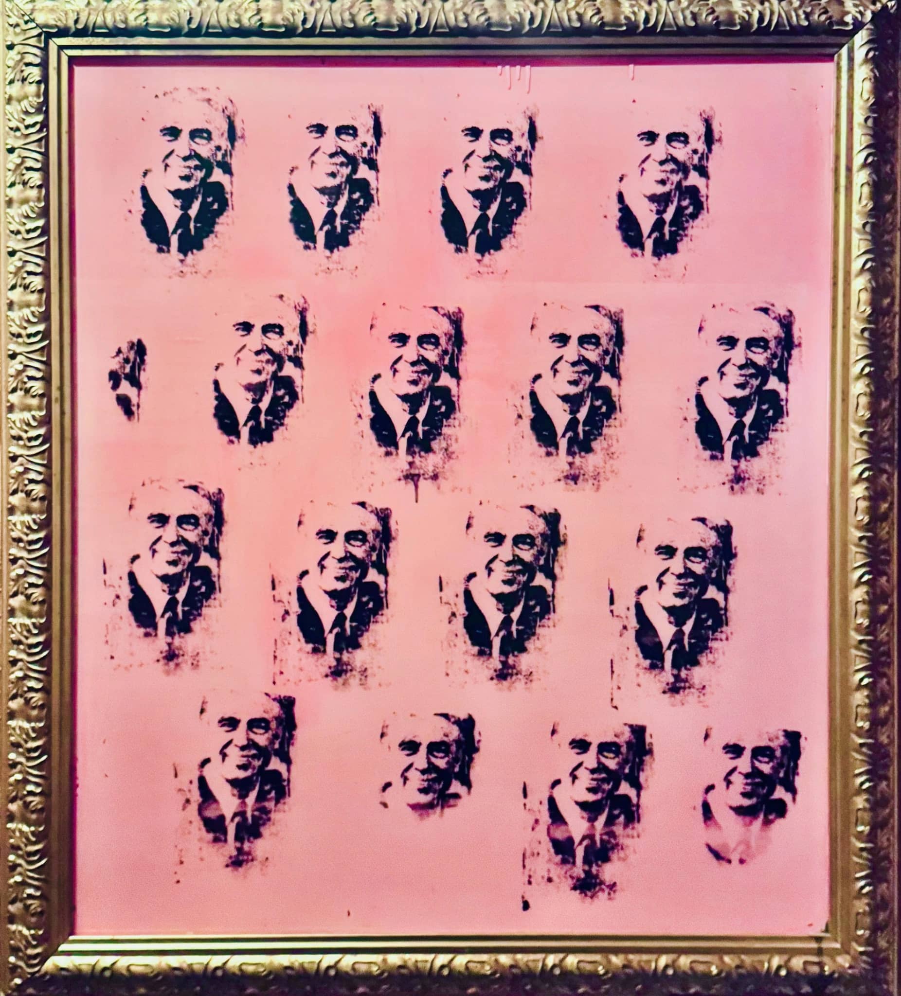Pink Framed Mr. Rogers Glass by Wiley Ross